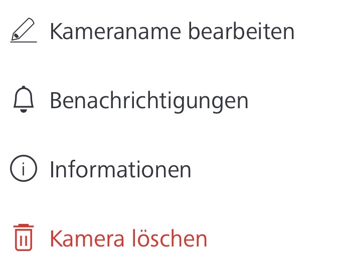 Zeiss Secacam App: aufgeklapptes Menü mit dem Eintrag Benachrichtigungen